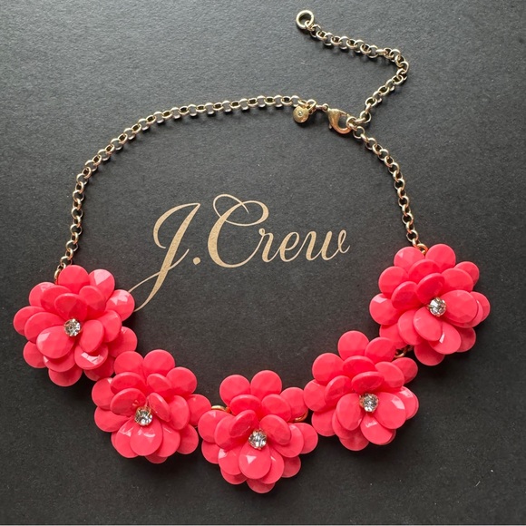 J. Crew Crystal floral burst necklace